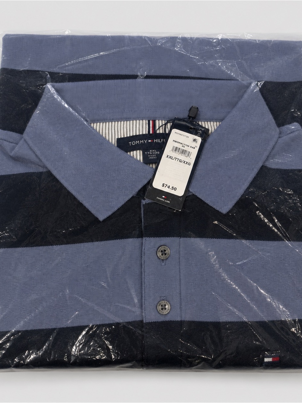 Tommy Hilfiger Men’s Blue & Black Striped Polo
